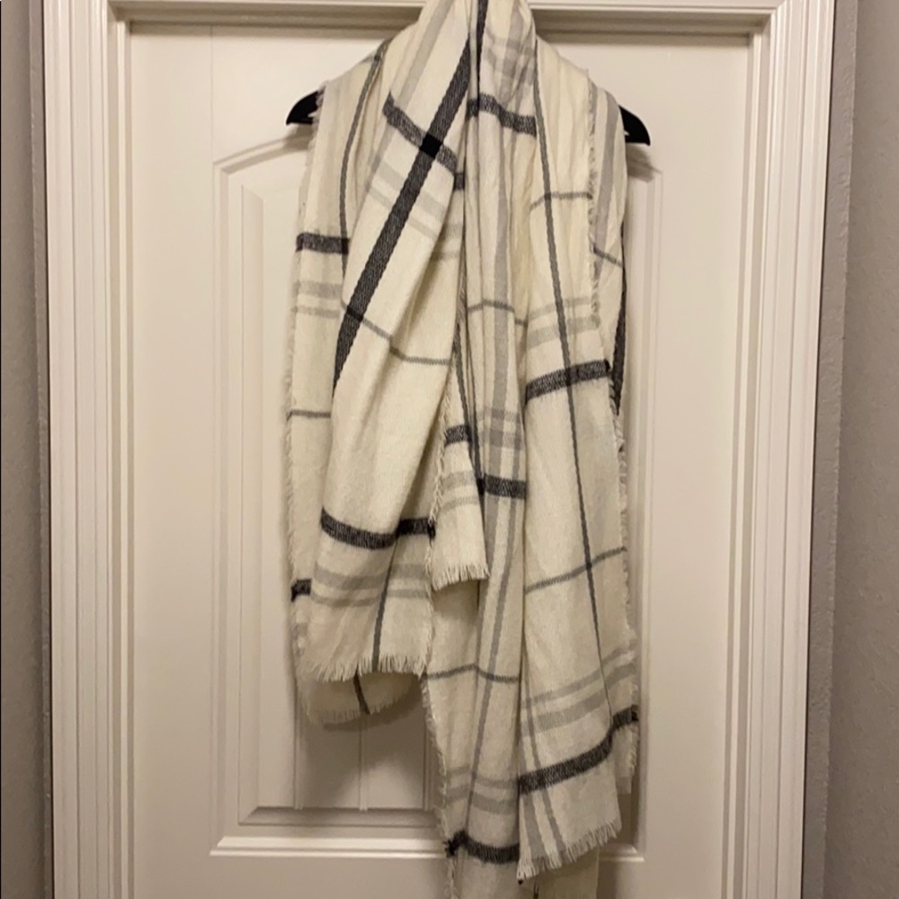 Plaid blanket scarf